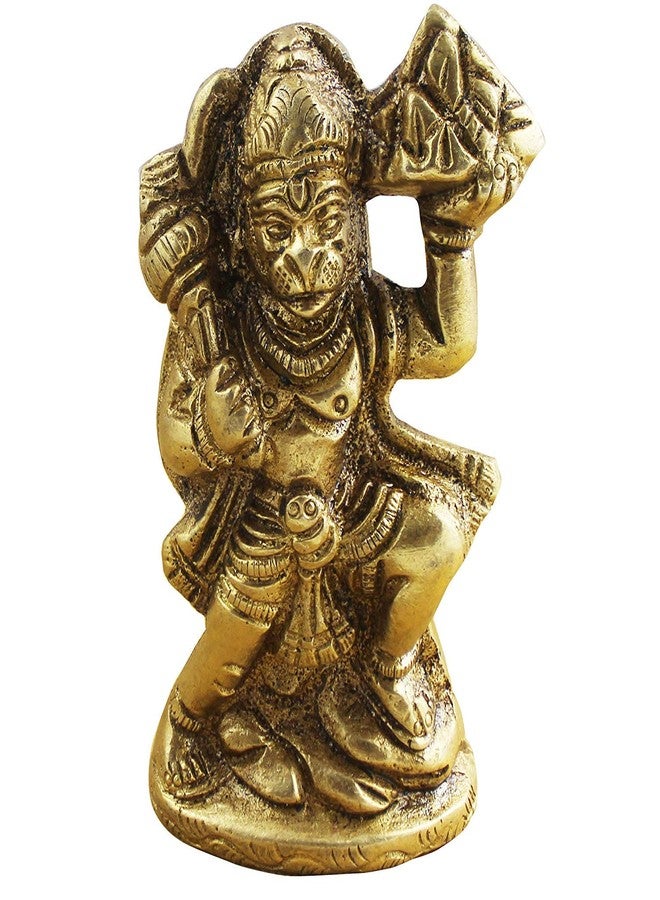 Divya Shakti Lord Hanuman Handmade Brass Sculpture 2.5 x 1.5 x 0.6 Inches for Home Temple - Image 1